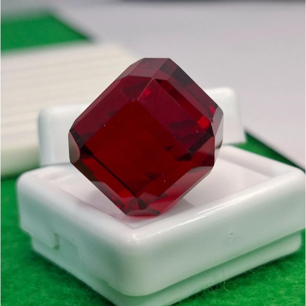 Red Ruby Mozambique Natural 40-42 Ct Cube Cut Beautiful Certified Gemstone