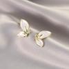 Simple Zircon Butterfly Earrings Light Luxury High-end Stud Earrings Temperament Fashionable Sweet Pearl Earrings Women