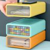 3/4Pcs Desk Storage Organizer with Clear Window Large Capacity Dustproof Stackable Office Supplies Storage Drawer Box Container