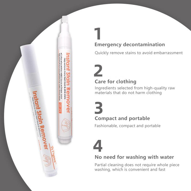 1 Pcs No-Wash Portable Stain Remover Pen Portable Travel Friendly Works On Food And Drink Stains Multipurpose Bleach Pen