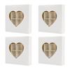 4PCS Red Pink White Heart Shaped Boxes 16 Grids DIY Handmade Gift Box Heart Gift Box Large Capacity with Window