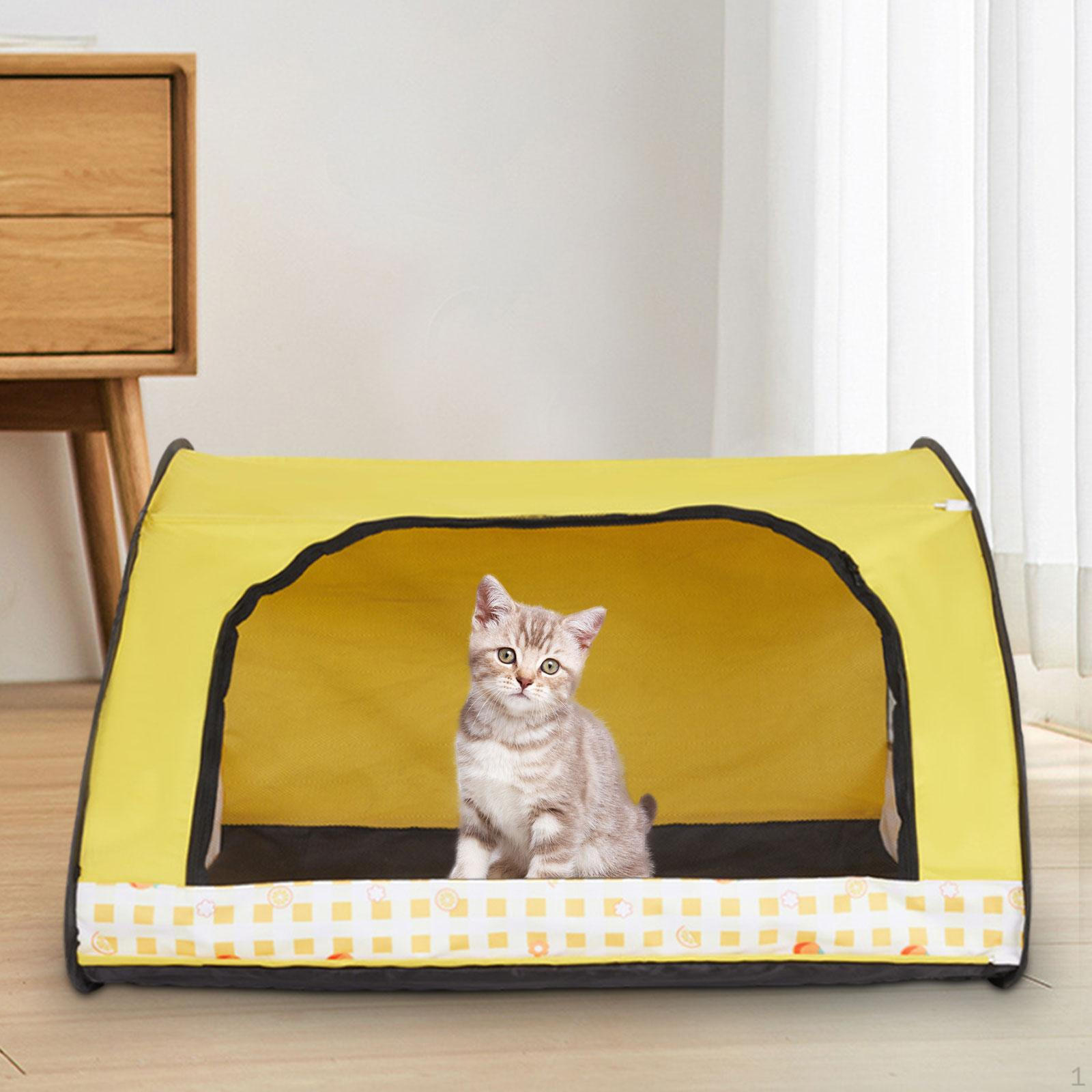 

Cat Playpen Tent Foldable Capacious Sleep Cage Dog House Puppy Fence for Travel Use 80cmx60cmx53cm