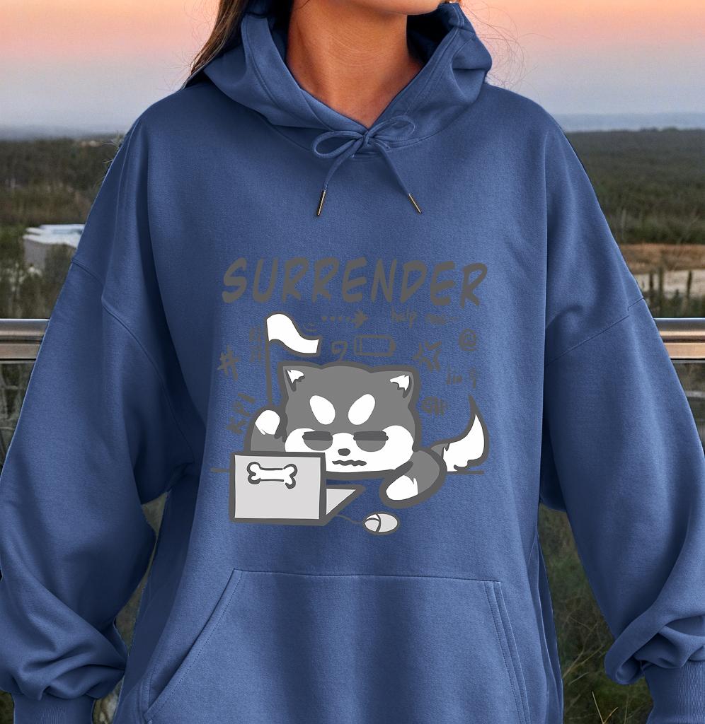 Surrender A Tired Working Dog Design Women Hoodie Cartoons Sport Streetwears Basic Street Tracksuit Casual Creativity Pullover