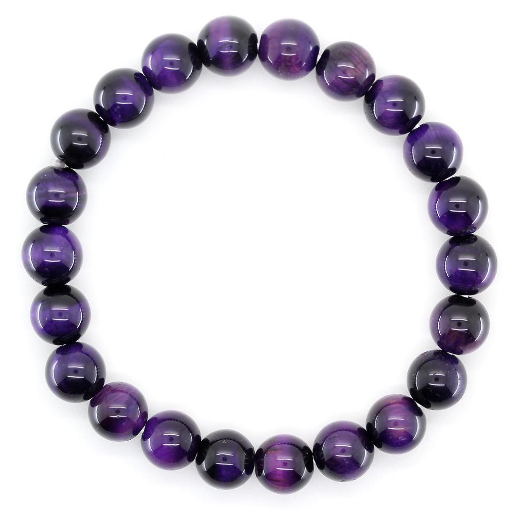 [Ishiki] Purple Tiger Eye 8mm Power Stone Prayer Beads Bracelet [b371]