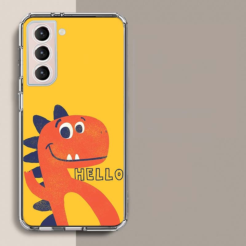 

A Whimsical Dinosaur Phone Case For Samsung Galaxy S25 Edge S24 S23 FE S21 S20 S10 Plus S22 S26 Ultra Cover Clear Cases TPU Capa Samsung S23