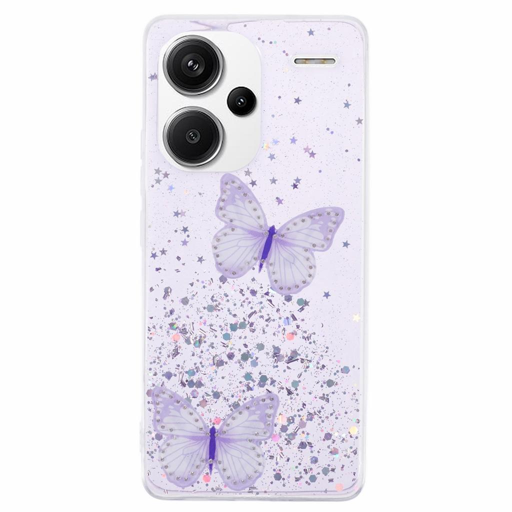 AW Series For Xiaomi Redmi Note 13 Pro+ 5G Cell Phone Cases TPU+PVC Epoxy Butterfly Back Shell
