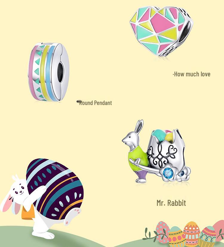 Yinziyun 2021 Ostern Herz Ei Anhänger DIY Perle SCC1753