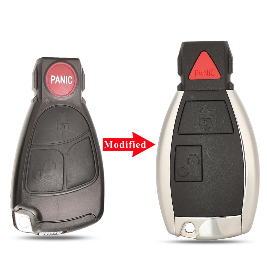 jingyuqin 2/3/4 Buttons Car Key Shell For Mercedes Benz B C E ML S CLK CL Modified Replacement Smart Auto Key Case Upgrade