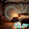 300PCS Colorful Luminous Stars Wall Stickers Luminous 3D Fluorescent Adhesive Decoration for Home Baby Kids Bedroom Ceiling