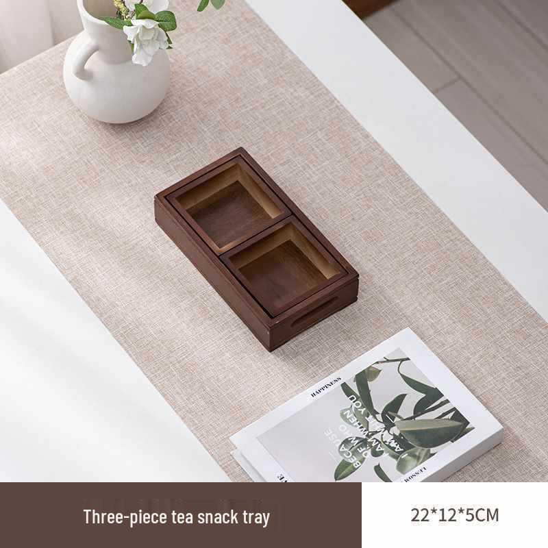 Wooden Multi-Compartment Tea Tray & Snack Plate