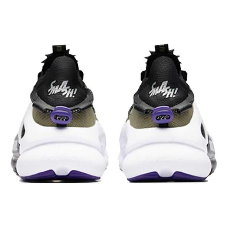 Anta Fabric Green Giant Shock Absorbing Non-Slip Wear-Resistant Breathable Low-Top Running Shoes Men sneaker White Black 91928811-8