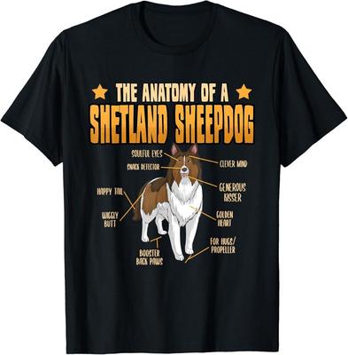 Sheltie L'Anatomia di un Cucciolo di Shetland Sheepdog Regalo per Amanti Unisex T-Shirt