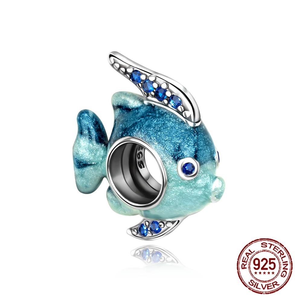 Ocean Series Diy Charms Bead Original Copper Seahorse Jellyfish Sea Lion Pendants Fit Bracelet Jewelry Gift Marking