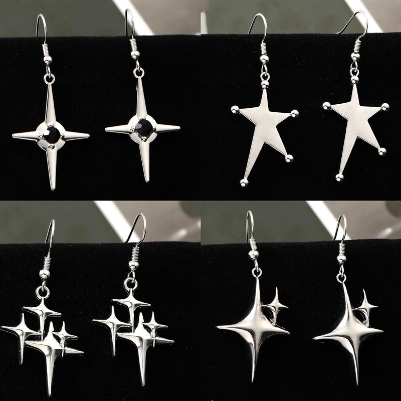 Trendy 2024 Summer Star Cross Earrings for Women - Sweet, Cool, and Spicy Style