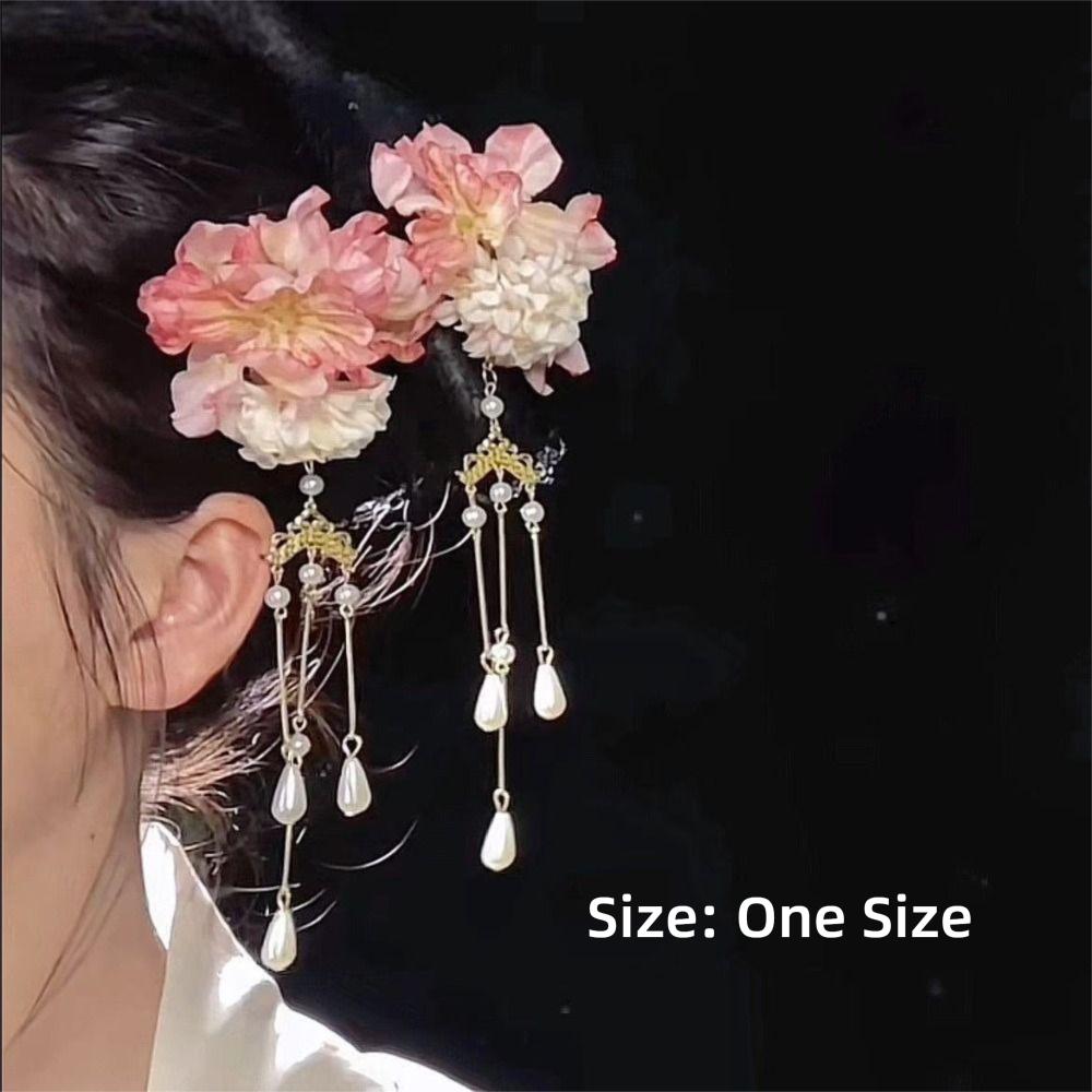 2 ks Čínské Hanfu Vlasové doplňky Květinová sponka do vlasů Střapec Klip typu krokodýlek Módní sponky Dívky