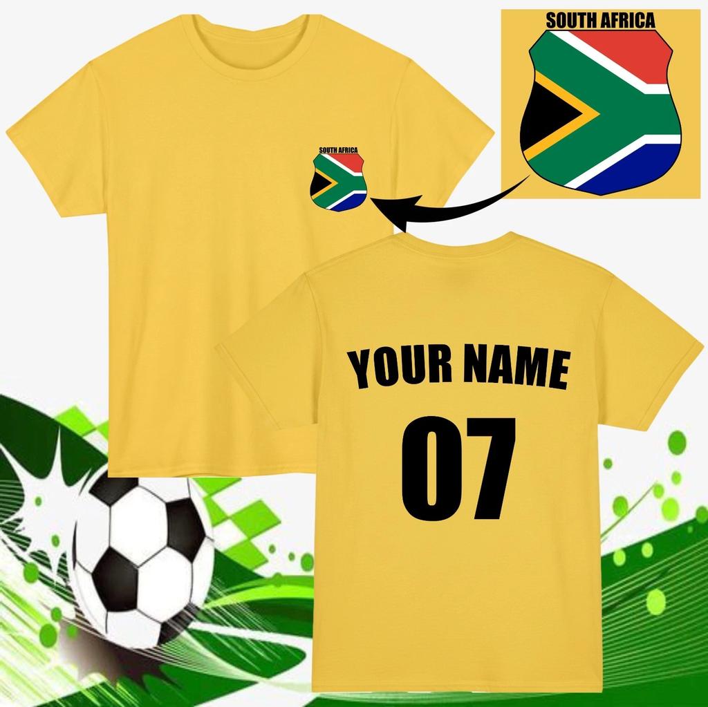 Personalised South Africa Football T-T-Shirt Custom Name Number Fan Gift Tee Top