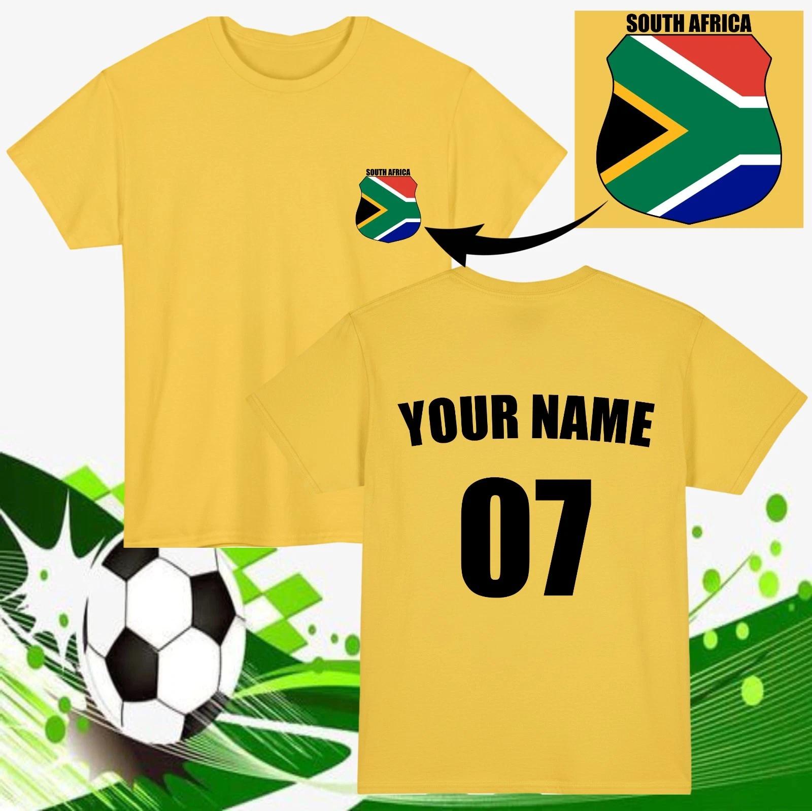 Personalised South Africa Football T-T-Shirt Custom Name Number Fan Gift Tee Top 4XL