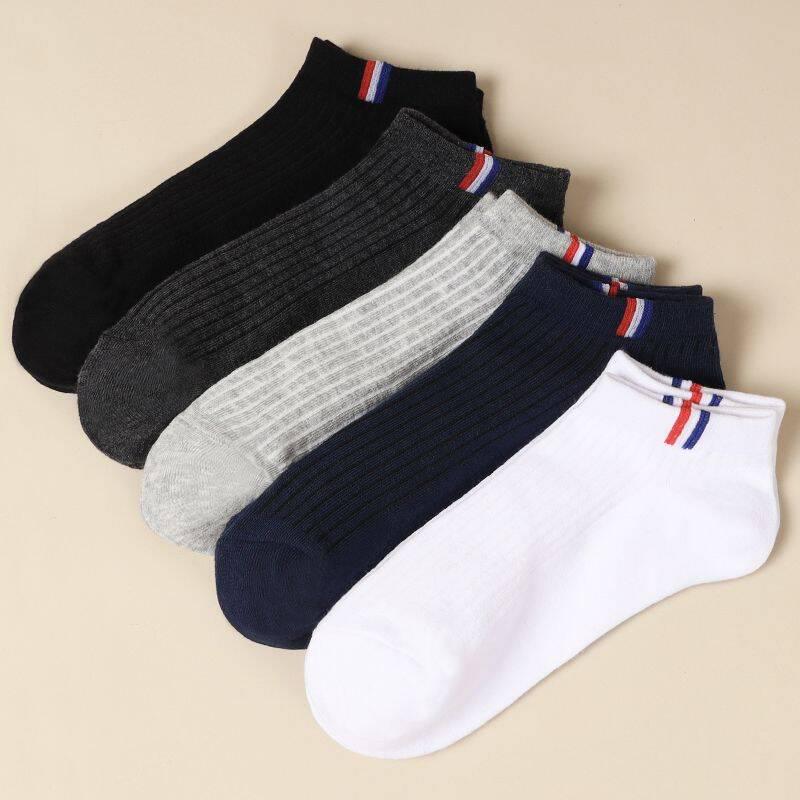 Men's Summer Short Black Socks - Thin, Mid-Short Tube, Sweat-Absorbent, Deodorizing, Boat Style