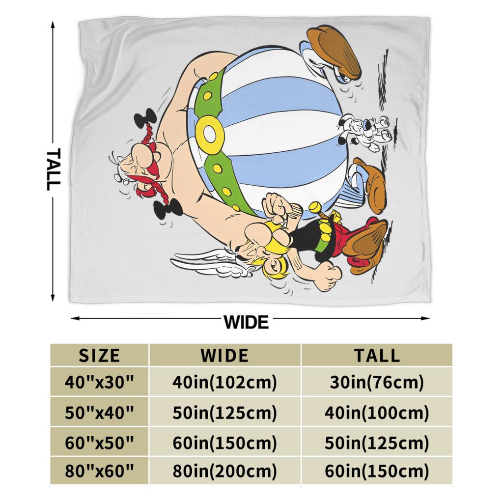 Deka Asterixe a Obelixe Korálový fleece Plyšová Jarní/Podzimní Lehká přehozová deka na doma, do auta Plyšová tenká přikrývka