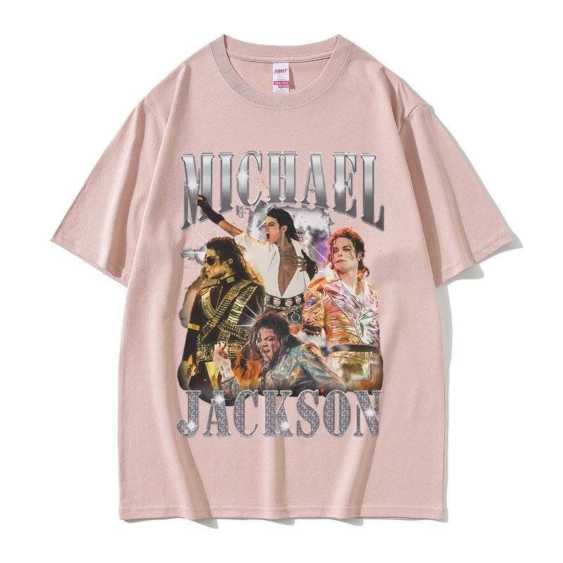 Vintage Michael Jackson Print Cotton Tee 2026 Summer Unisex HipHop Sport Comfort Breathable Plus Size Casual TShirt Y2k