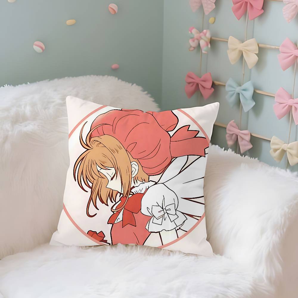 Kawaii Cardcaptor Ssakura Case Plush Fabric Soft Pillowcase Double Sided Print Cushion Cover Household Gifts