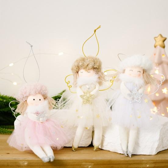 Mini Christmas Angel Doll Ornaments Christmas Tree Plush Angel Pendant For Xmas