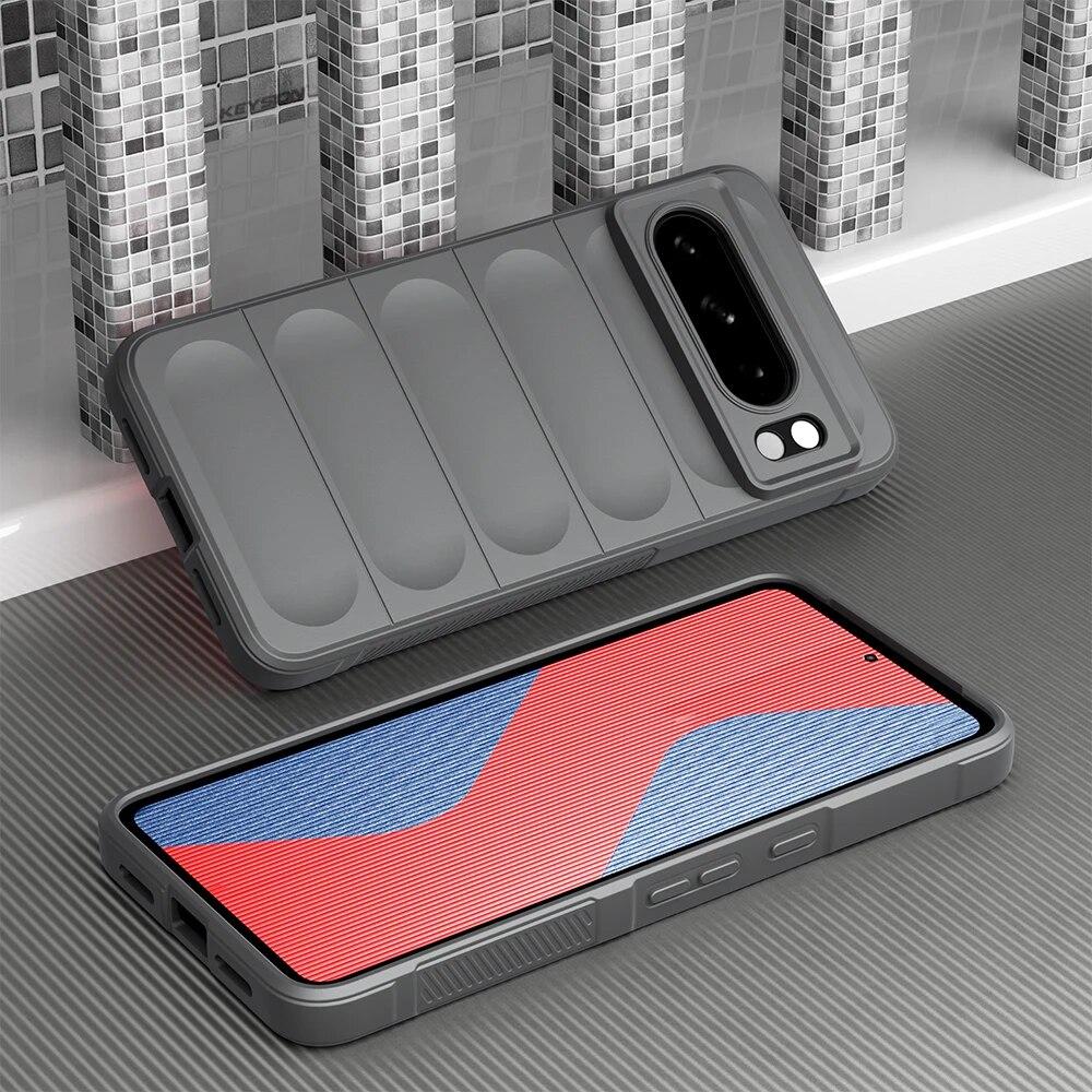 

Противоударный чехол KEYSION для Google Pixel 8 Pro 7 Pro 7A 6A, противоскользящая мягкая силиконовая задняя крышка для телефона Google Pixel 8 7 Pro 7A for Pixel 7 Pro светло-серый