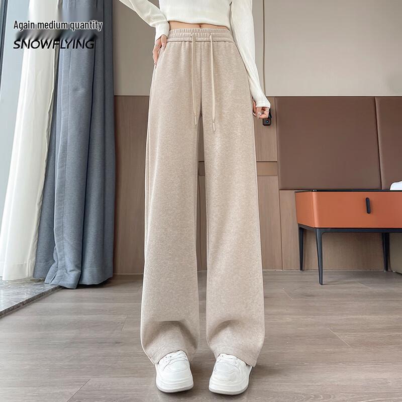 XueZhongFei Women's High-Waist Straight Leg Casual Pants