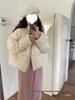 2024 Winter Women's Floral Down Cotton Jacket – Loose Fit, Korean Cute Academy Style