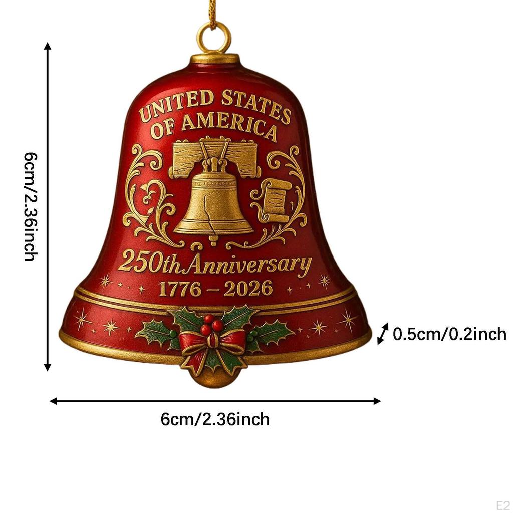 250TH Anniversary Bell Ornament Christmas Tree Decoration Craft Decorative Lightweight Xmas Pendant