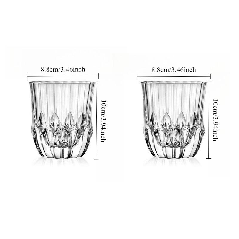 

2pcs Restaurant Party Specific Wine Glasses Transparent Cocktail Brandy Glasses Household Drinkware Diamond Carved Whiskey Cups 2pcs
