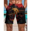 Men's 3D Print Shorts with Drawstring, Breathable & Versatile New Arrival
