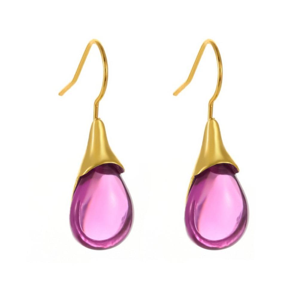 Luxury Blue Crystal Water Drop Dangle Earrings for Women Temperament  Multicolor Zircon Wedding Bride Charm Korea Jewelry Gift