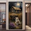 Gras Hütte Wildkatze Große Größe Diamantmalerei Neue Kollektion Tiere DIY Vollbohrer Strass Stickerei Mosaik Kreuzstich-Sets