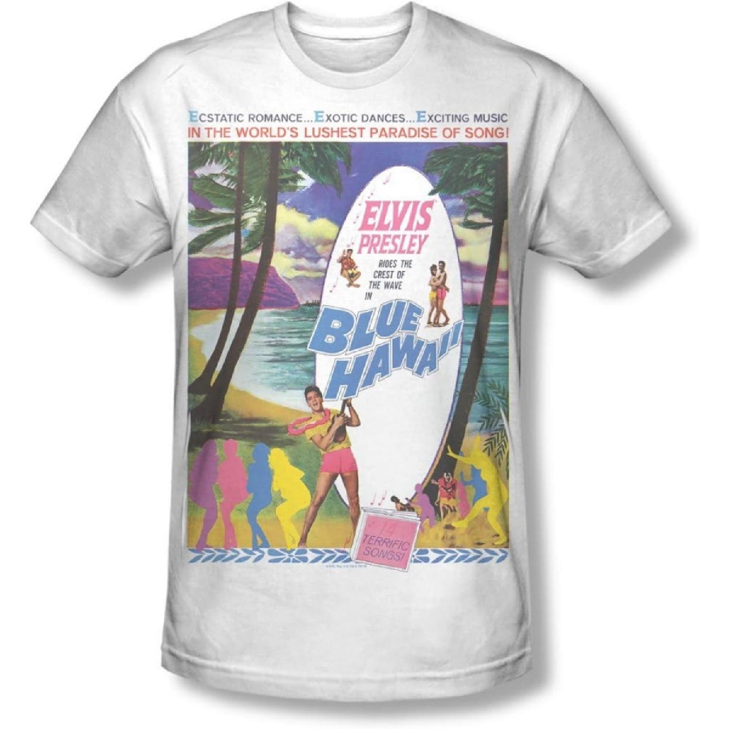 Elvis Presley - Mens Blue Hawaii T-Shirt S белый