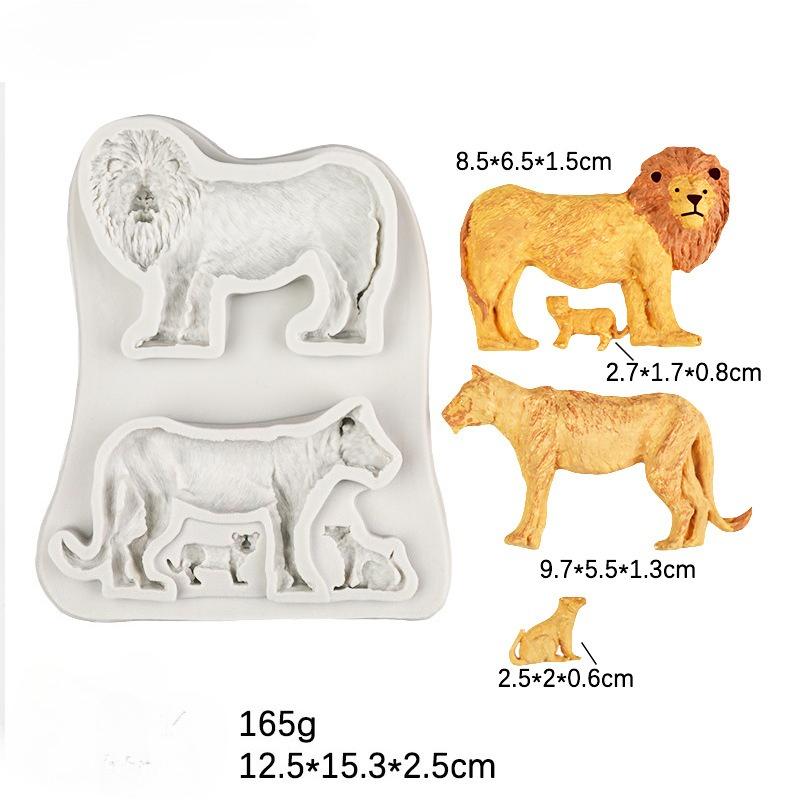 3D Jungle Animals Giraffe/Lion/Elephant Silicone Mold Fondant Chocolate Mould Cake Decorating Tools DIY Clay Bakeware Model