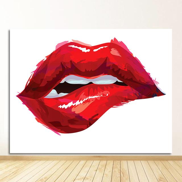 Lippen-Drucke, HD-Bild, Leinwand-Malerei, Wandkunst, Bilder für Wohnzimmer, Heimdekoration, ohne Rahmen, nordisches Poster, einfach, sexy, Rot