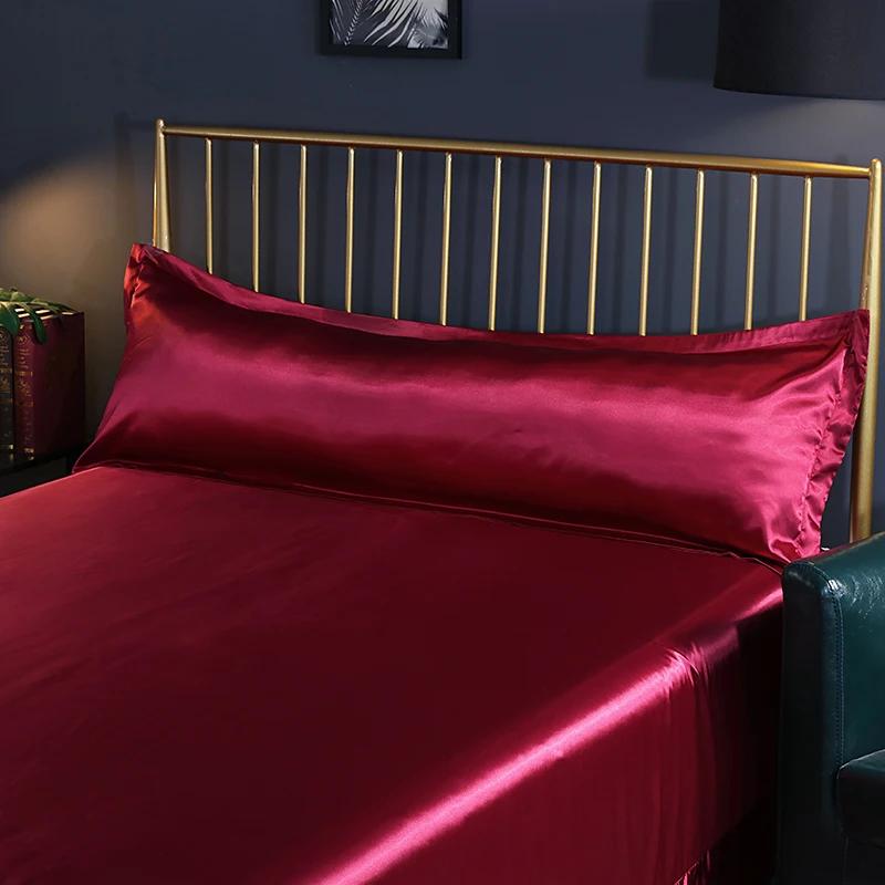 Multicolor Design Emulation Silk Satin Long Pillowcase Pillow Cover Pillow Case For Healthy Standard 48x120cm/48x150cm