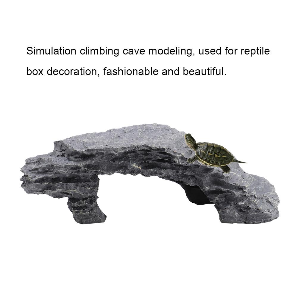 Hiding Cave Aquarium Tortoise Reptile Basking Hide Habitat Decoration Ornament