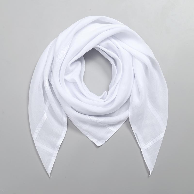 White Arab Square Scarf for Women Men Muslim Shawl Headwrap Plaid Stripe Printed Neck Cover Outdoor Windproof Sandproof Scarves