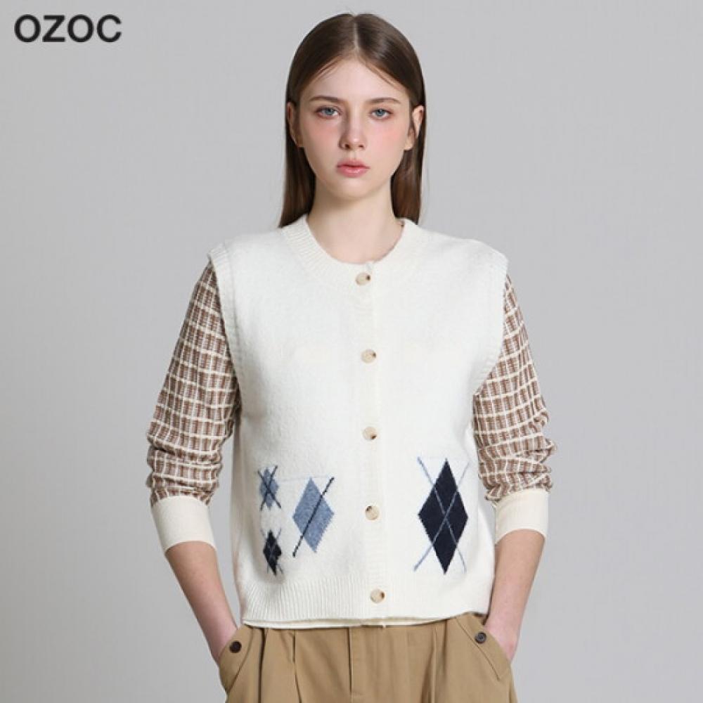 Ozoc Open Knit Argyle Vest Oz 001