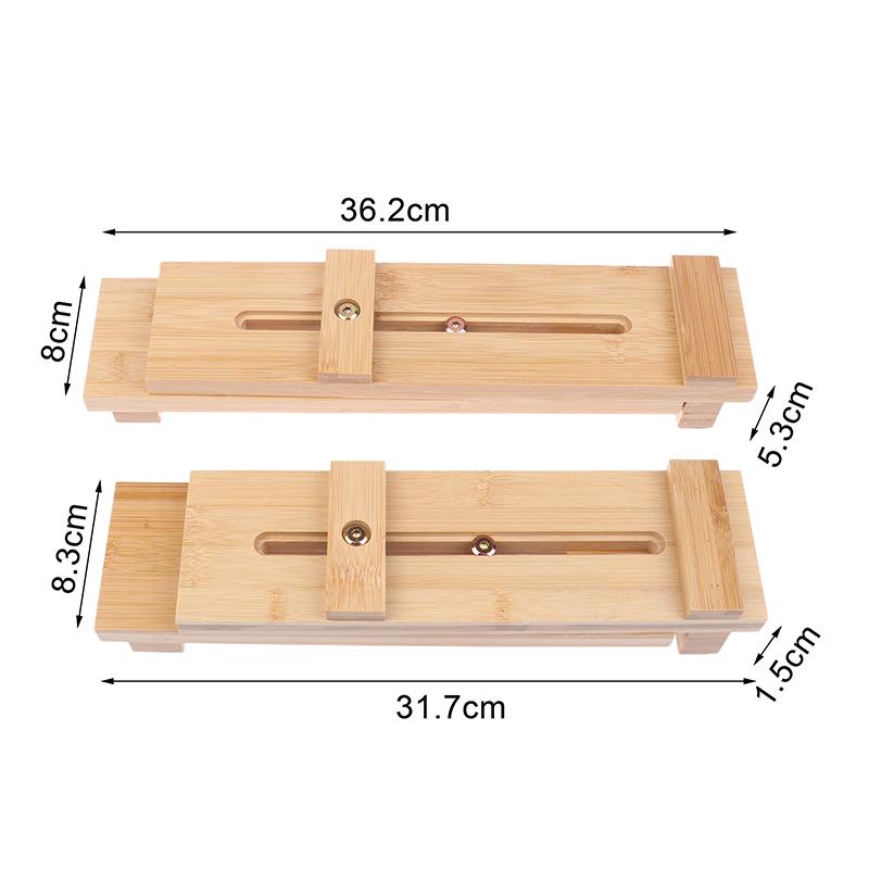 Telescopic Adjustable Sharpening Stone Holder, Wood Fixing Stand for Sliding Whetstone, Bamboo Base Accessory