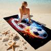 1PC Custom Name "Powerful Soccer Celebration" Beach Towel Highly Absorbent And Sand-Resistant Towel for Swimming, Pool, Yoga, And Travel Lightweight