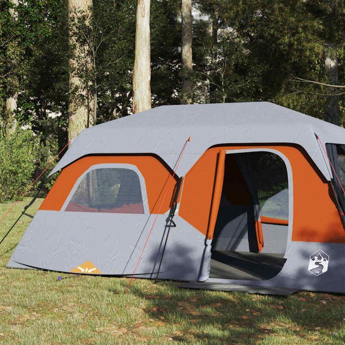 Tente familiale - vidaXL - 9 personnes - Imperméable - Système de dégagement rapide - Gris