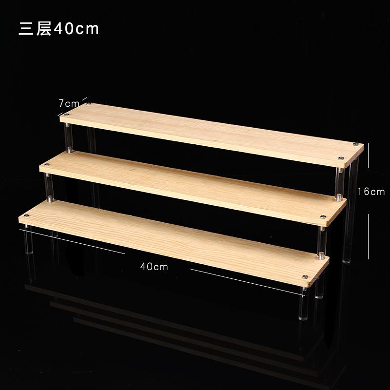 Clear Acrylic Soild Wood Display Stand for Amiibo Funko POP Figures,Cupcake Cosmetic Nail Polish Jewelry for Display Riser Shelf