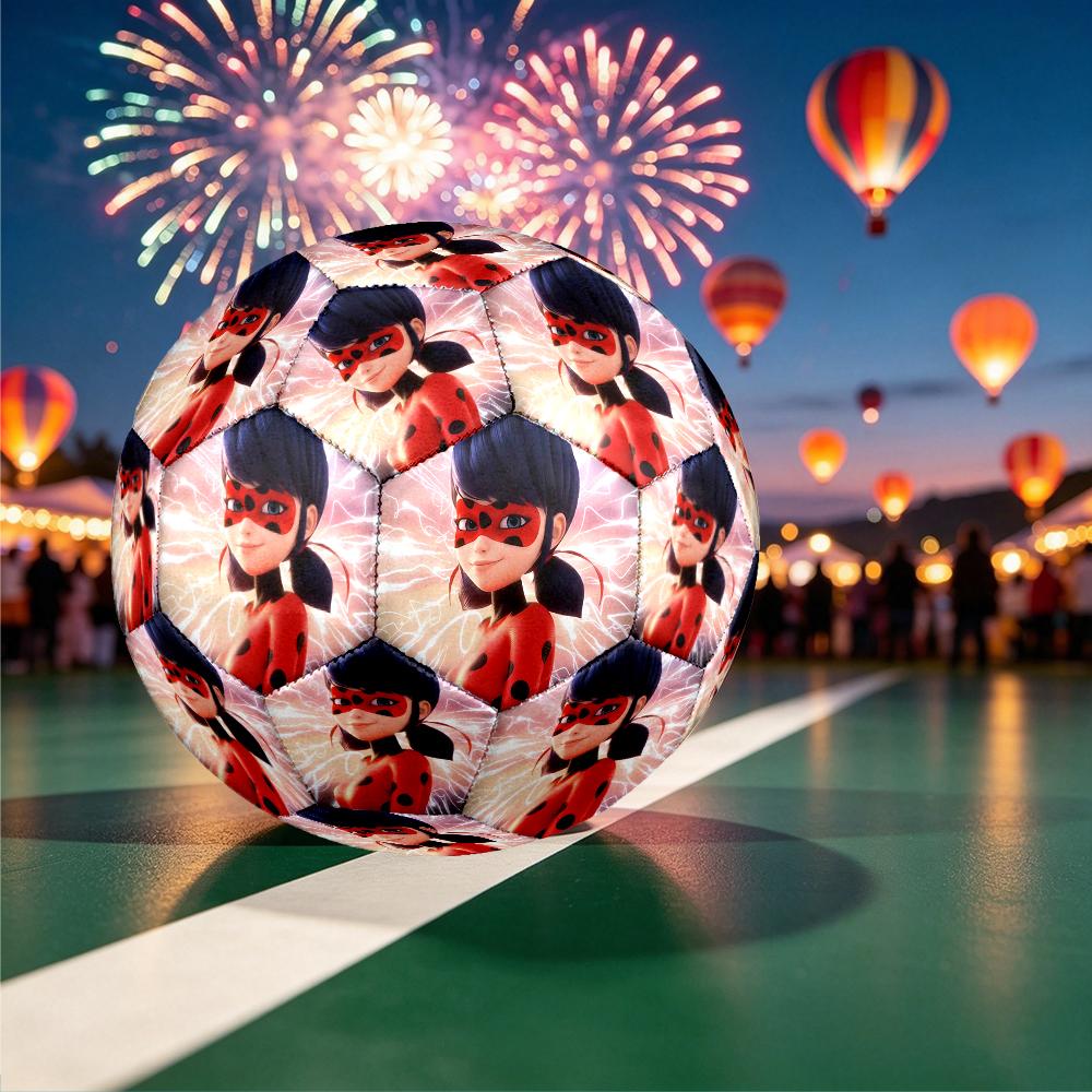 1pc Ladybug Size 5 Soccer Ball, Standard Sport Football Firm Stitching for Training And Match, Gentle on the Feet, Durable and Unique