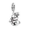 MISEFF New 925 Silver Bead Little Rabbit Pendant Charm Fit Bracelet DIY Jewelry Making Women Gifts
