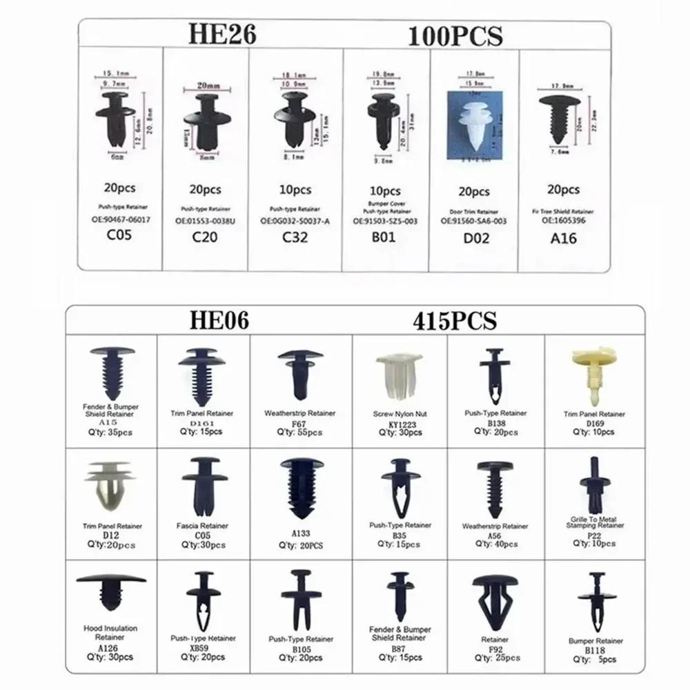 Mixed Car Bumper Fender Rivet Clips Screw Plastic Fastener Clip for Door Trim Panel Retainer Fastener Kit Car Accessories