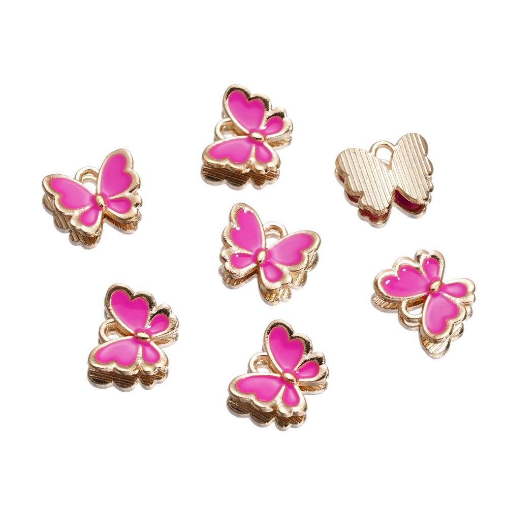 4Pcs/Lot 4 Styles Alloy Metal Drop Oil Butterfly Charms Animal Pendant For DIY Bracelet Necklace Jewelry Making Accessories