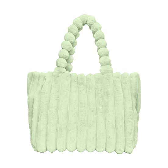 Plysj Skulderveske Dame Fuzzy Tote Fluffy Håndveske Ensfarget Furry Lommebok Vintergave